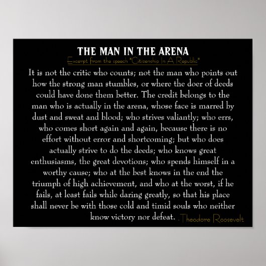 "Het Man in de arena"-Poster Poster (Voorkant)