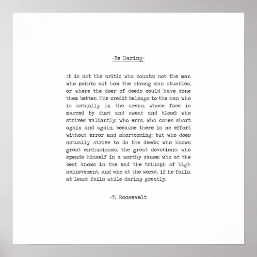 Het Man in de Arena-prijsvraag door Theodore Roose Poster (Voorkant)