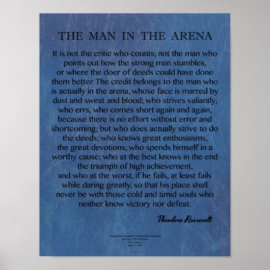 Het Man in de Arena-prijsvraag door Theodore Roose Poster (Voorkant)