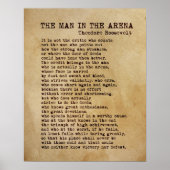 Het Man in de arena, Theodore Roosevelt Art print (Voorkant)