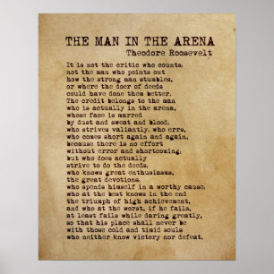 Het Man in de arena, Theodore Roosevelt Art print