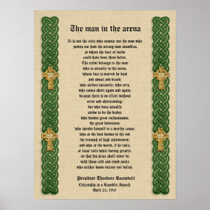 "Het man in de arena" Theodore Roosevelt Poster