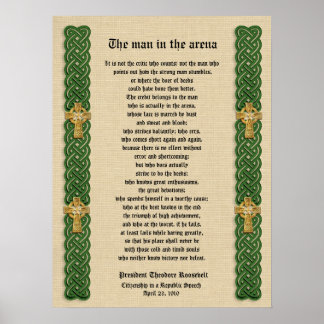 "Het man in de arena" Theodore Roosevelt Poster