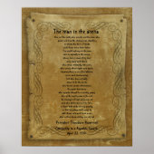 "Het man in de arena" Theodore Roosevelt Poster (Voorkant)