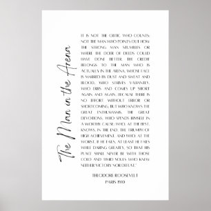 Het Man in de Arena - Theodore Roosevelt - Poster