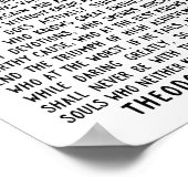 Het Man in de arena, Theodore Roosevelt Quote Poster (Hoek)