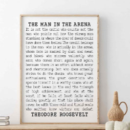 Het Man in de arena, Theodore Roosevelt Quote Poster