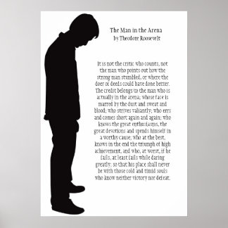 Het Man in de arena (zwart op wit) 20 x 28 Poster