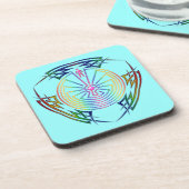 Het Man in de doolhof - Tribaal Tattoo gekleurd Drankjes Onderzetter (Linkerzijde)