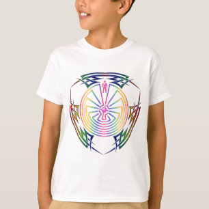 Het Man in de doolhof - Tribaal Tattoo gekleurd T-shirt
