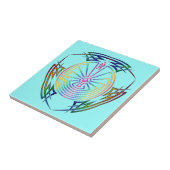 Het Man in de doolhof - Tribaal Tattoo gekleurd Tegeltje (Zijkant)