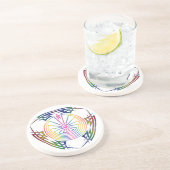 Het Man in de doolhof - Tribaal Tattoo gekleurd Zandsteen Onderzetter (Zijkant)