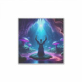 Het Man in de grot heeft de armen naar de hemel ge Sticker (Voorkant)