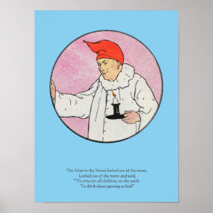 Het Man in de Maan Moeder Gans Kwekerij Rijm Poster