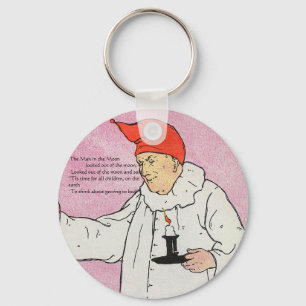 Het Man in de Maan Moeder Gans Kwekerij Rijm Sleutelhanger