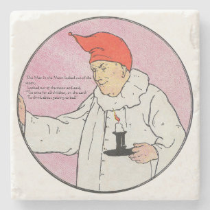 Het Man in de Maan Moeder Gans Kwekerij Rijm Stenen Onderzetter