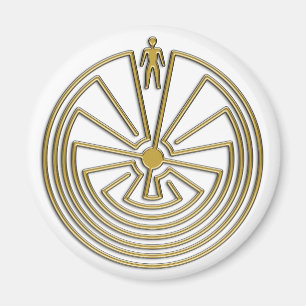 Het Man in de Maze - goud Magneet