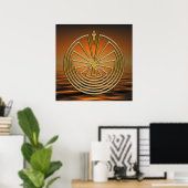 Het Man in de Maze - goud Poster (Thuiskantoor)