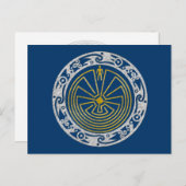 Het Man in de Maze - Ornament gouden zilver Briefkaart (Voorkant / Achterkant)