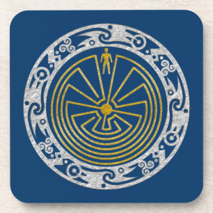 Het Man in de Maze - Ornament gouden zilver Drankjes Onderzetter