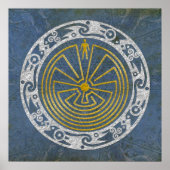Het Man in de Maze - Ornament gouden zilver Poster (Voorkant)