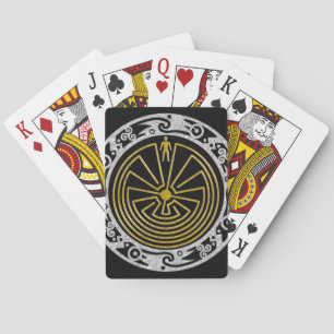 Het Man in de Maze - Ornament gouden zilver Speelkaarten