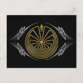 Het Man in de Maze - Tribaal goud zilver Briefkaart (Voorkant)