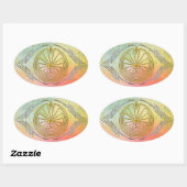 Het Man in de Maze - Tribaal goud zilver Ovale Sticker (Vel)