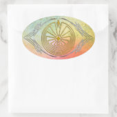 Het Man in de Maze - Tribaal goud zilver Ovale Sticker (Tas)