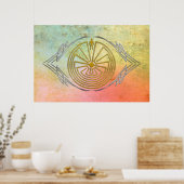 Het Man in de Maze - Tribaal goud zilver Poster (Keuken)