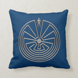 Het Man in de Maze - zilver Kussen