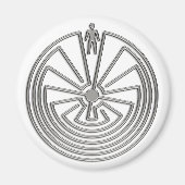 Het Man in de Maze - zilver Magneet (Voorkant)