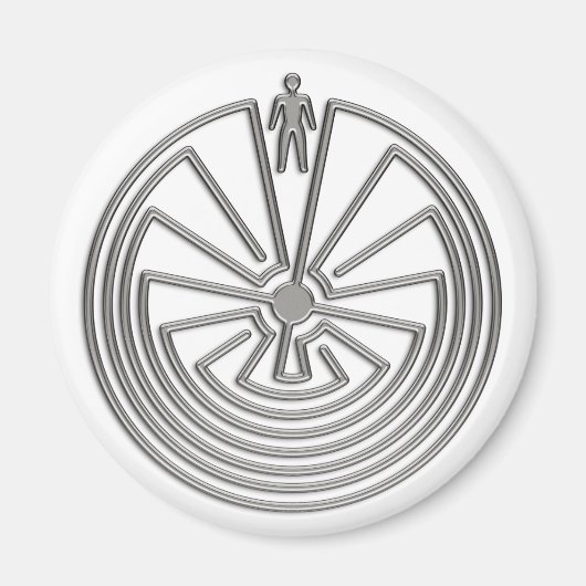 Het Man in de Maze - zilver Magneet (Voorkant)