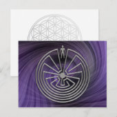 Het Man in de Maze - zilver | paarse draf Briefkaart (Voorkant / Achterkant)