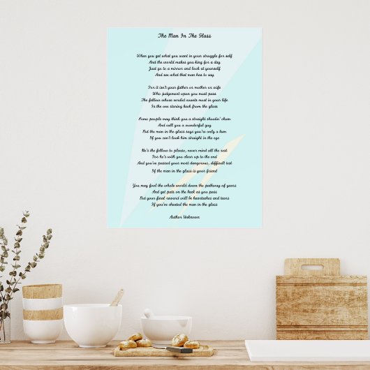 Het Man in glas Poster (Keuken)