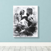 Het Man in het ijzermasker in zijn gevangenis Canvas Afdruk (Insitu (Houten vloer))