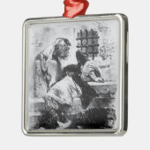 Het Man in het ijzermasker in zijn gevangenis Metalen Ornament (Links)