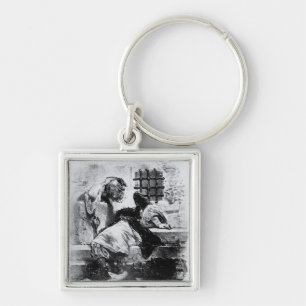 Het Man in het ijzermasker in zijn gevangenis Sleutelhanger