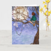 Het Man in het  Wenskaart van de Maan Kaart (Gele Bloem)