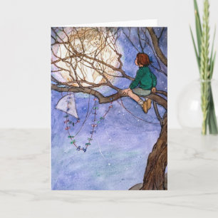 Het Man in het  Wenskaart van de Maan Kaart