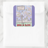 Het Man in het zwart Vierkante Sticker (Tas)