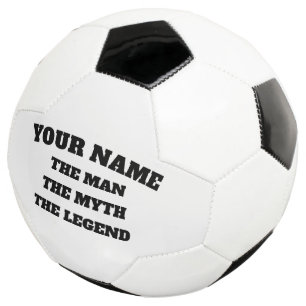 Het man is de mythe van de legende grappige aangep voetbal