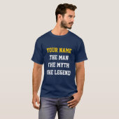 Het man is de mythe van de legendensport naar het  t-shirt (Voorkant volledig)