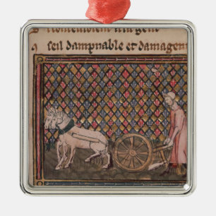 Het Man is verplicht om te werken voor een leven Metalen Ornament