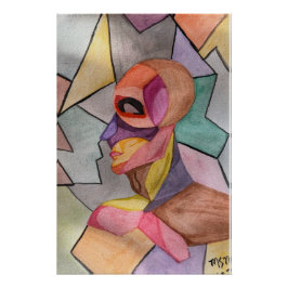 Het Man Kleurblok Perfect Poster