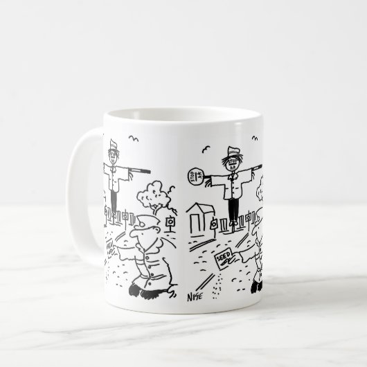 Het Man Lollipop gebruikt Lollipops om Scarecrow t Koffiemok (Voorkant links)