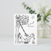 Het Man Lollipop helpt een Kol van een Boom krijge Briefkaart (Staand voorkant)