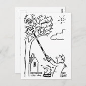 Het Man Lollipop helpt een Kol van een Boom krijge Briefkaart (Voorkant / Achterkant)