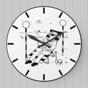 Het Man Lollipop is zonnebaden op het strand Grote Klok