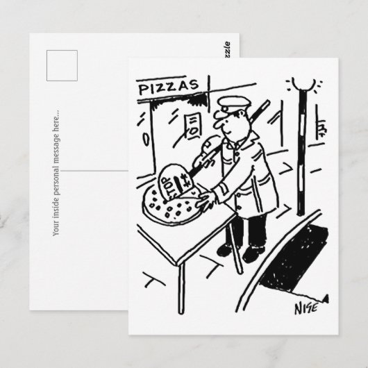Het Man Lollipop knippert een Pizza Briefkaart (Voorkant / Achterkant)